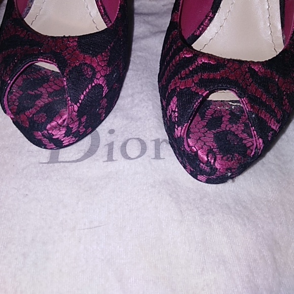 Christian Dior Stiletto Satin Lace Heels 35 1/2 - Picture 3 of 7